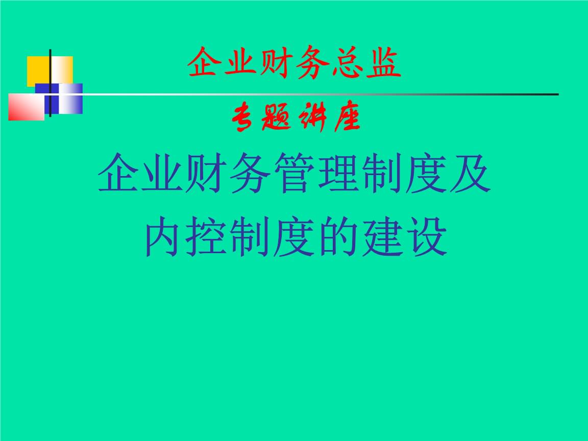 財務(wù)總監(jiān)的培訓(xùn)